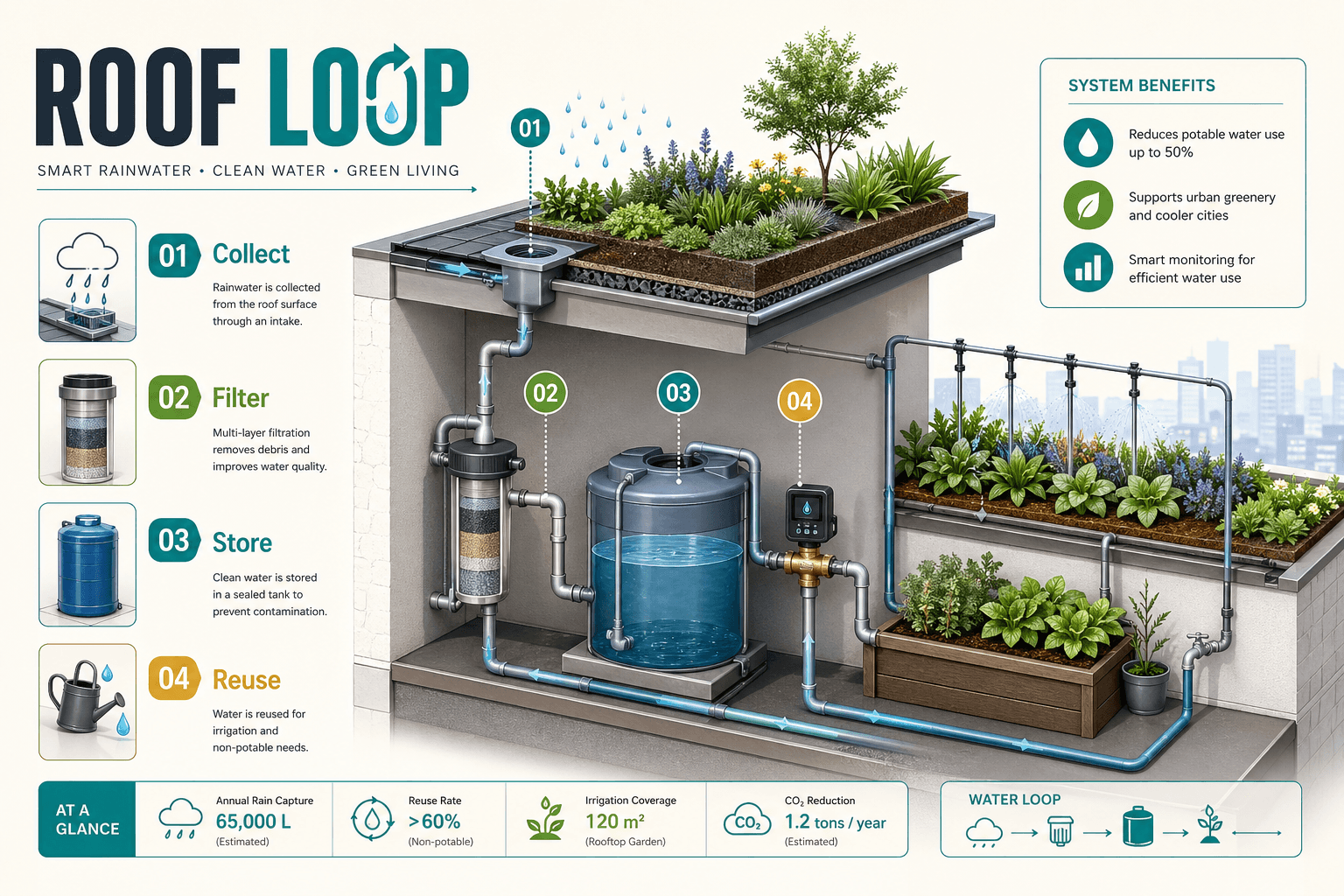 Generated ecommerce feature page for a rooftop farming system
